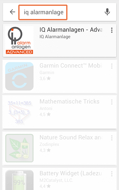 IQ Advanced App Store Suche